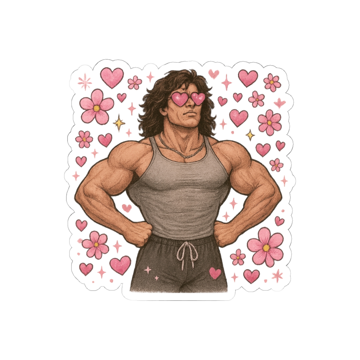 Sam Sulek Hearts Bold Fitness Sticker Decal